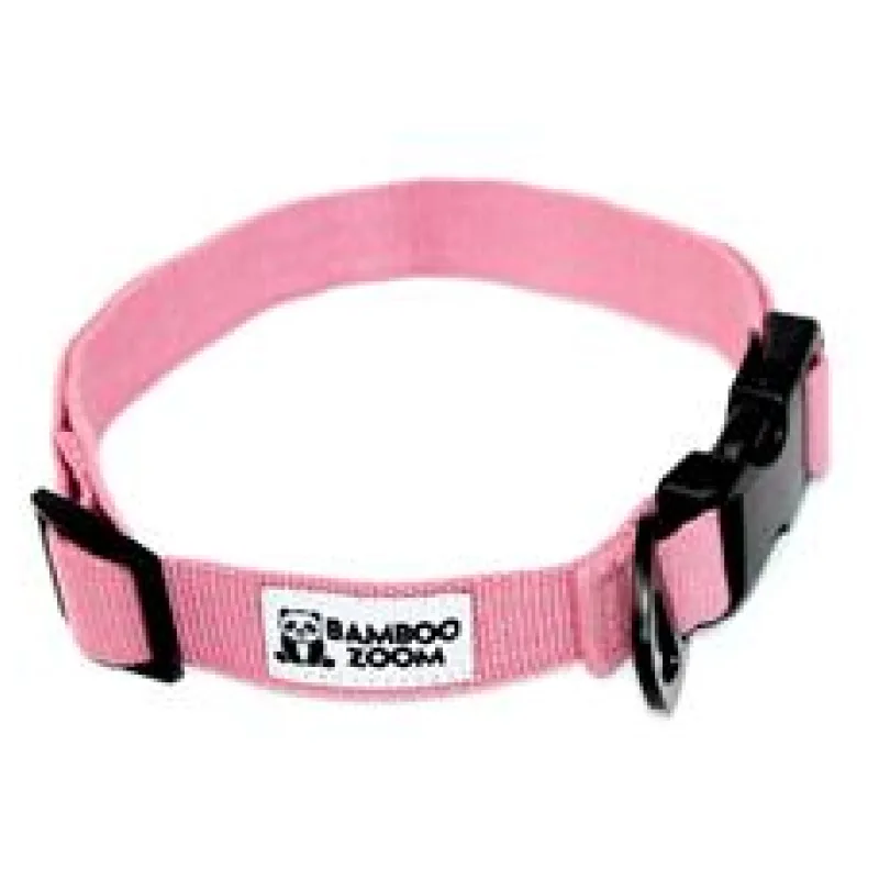 Bamboo Zoom Obojek pro psy růžový L