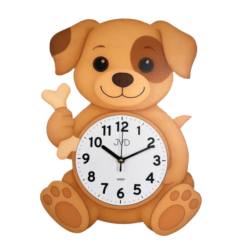 JVD Dětské nástěnné netikající tiché hodiny JVD HJ115 - PEJSEK