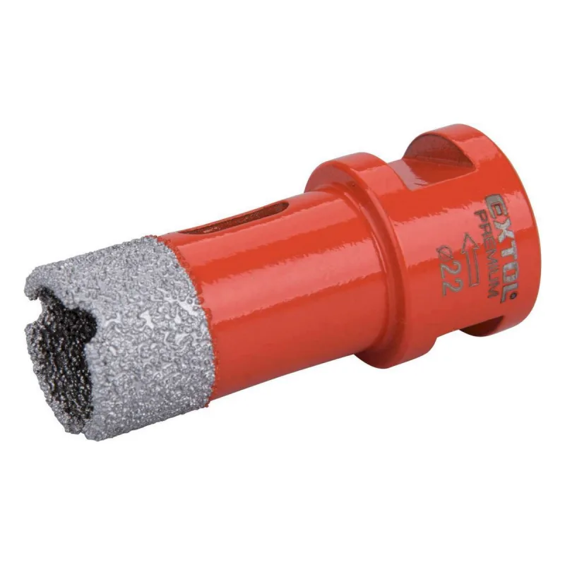 Vrták korunkový diamantový do uhlovej brúsky, ⌀22mm, EXTOL PREMIUM