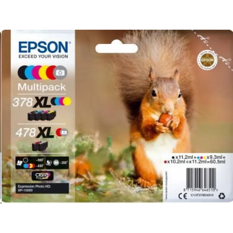 EPSON Multipack "Squirrel" 6-farebný atrament 478XL Claria Photo HD…