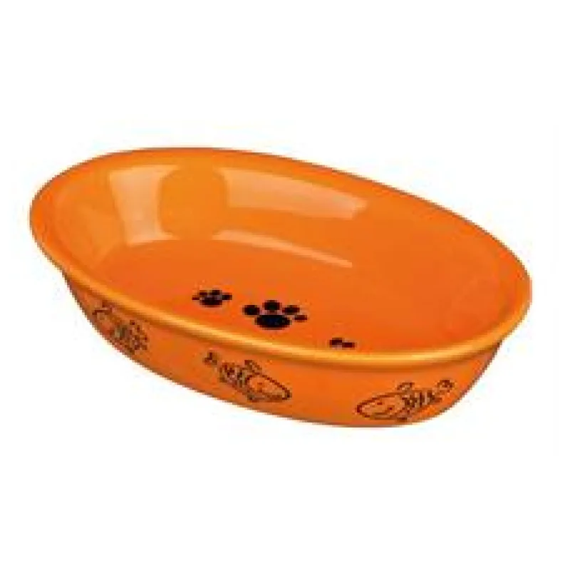 Keramická miska oválná, různobarevná 0,2 l/ 15x10 cm - různobarevná