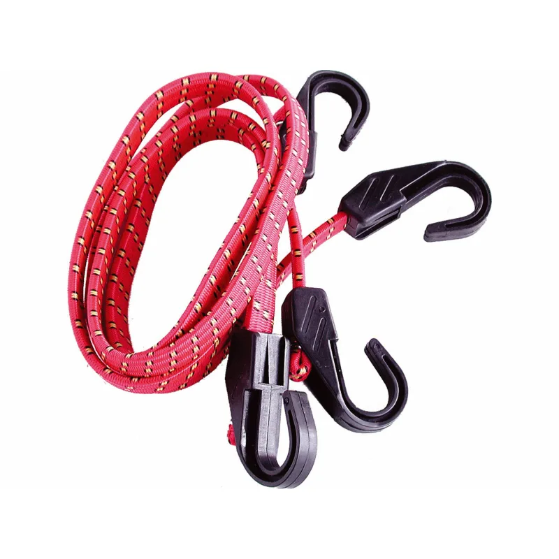 Popruh elastický plochý, 100cm x 14mm, 2ks, plastové háky, EXTOL CRAFT