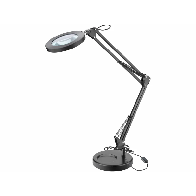 Lampa stolová s LED a lupou, 2400lm, USB napájanie, čierna, EXTOL LIGHT