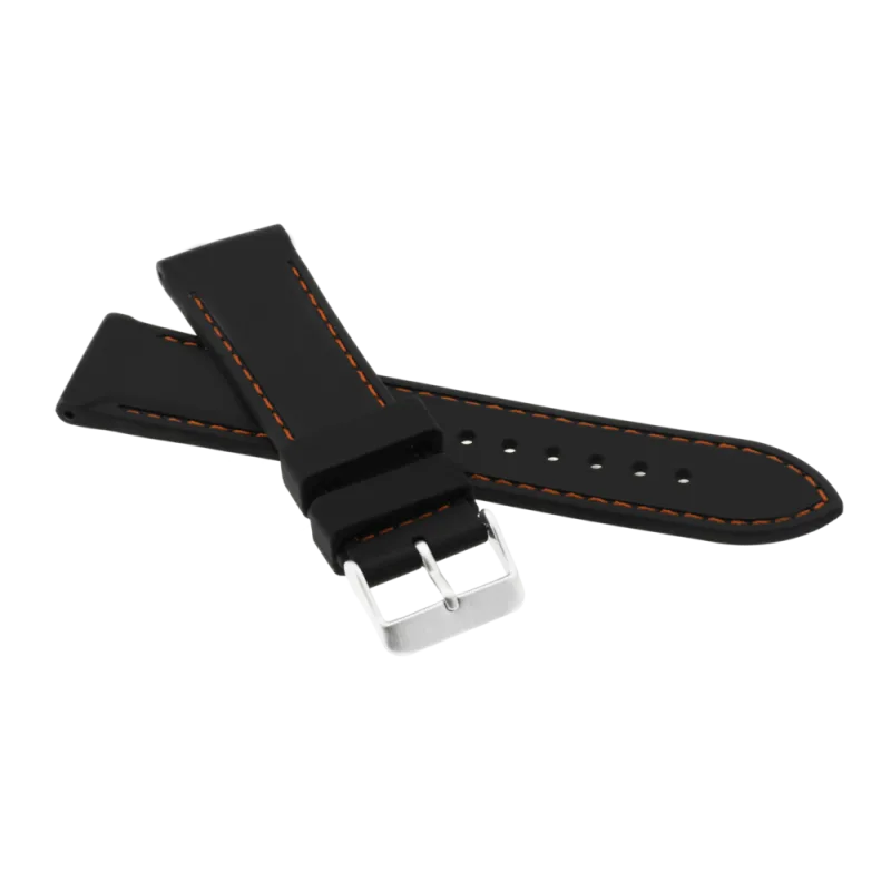 JVD Pánský černý silikonový řemínek na hodinky RP 105/22