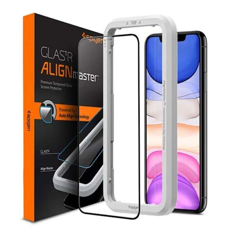 Spigen ochranné sklo GLAS.tR AlignMaster pre iPhone 11 Pro/XS - Black…