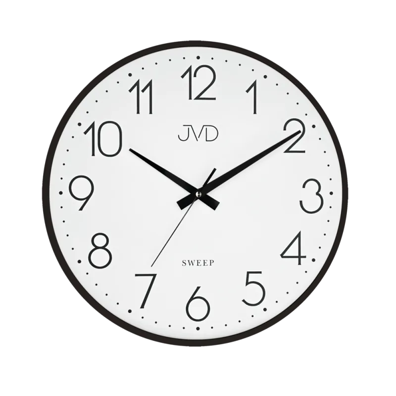 JVD Černé nástěnné kovové netikající tiché hodiny JVD HK4169.1