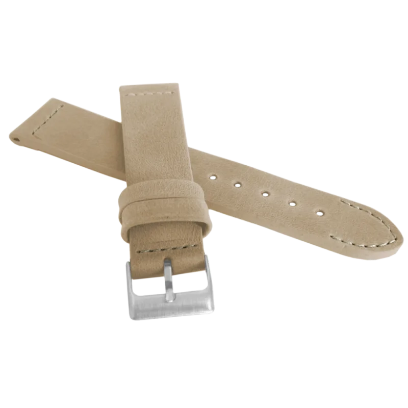 Béžový prošitý řemínek LAVVU RETRO z luxusní kuže Top Grain - 22mm LSLUN22