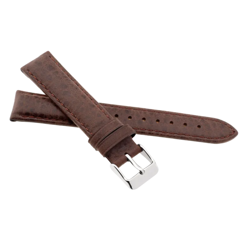 JVD Kožený unisex hnědý řemínek na hodinky R41502/18