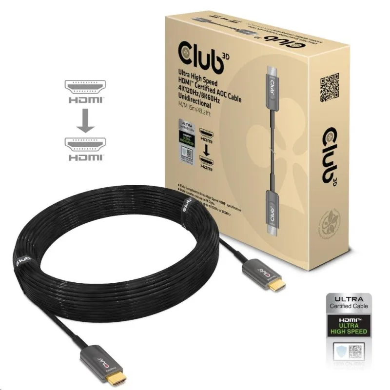 Club3D HDMI kábel, Ultra High Speed HDMI™ Certified AOC Cable, 4K120Hz/…