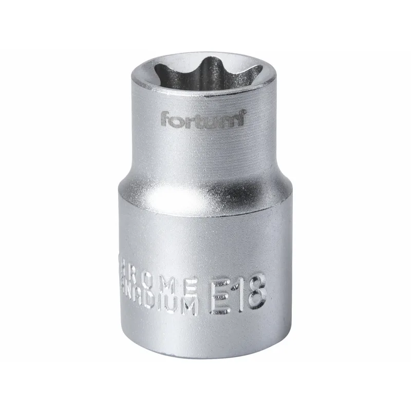 Kľúč nástrčný TORX, E18, 1/2”, FORTUM