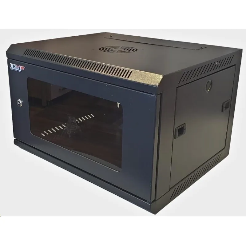 LEXI-Net 19" nástěnný rozvaděč 12U 600x450, nosnost 60 kg, skleněné…