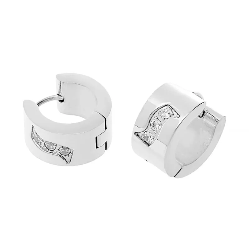 MPM Dámské ocelové nerezové náušnice 7041 - stříbrné barvy