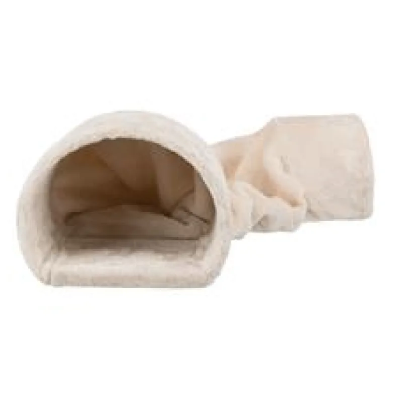 Plyšový tunel pro hlodavce 27 × 21 × 80 cm, 2 zpevněné výstupy, béžová 1 ks