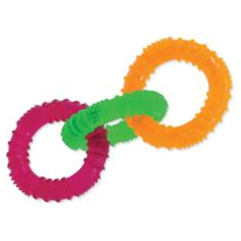 Hračka DOG FANTASY 3 kruhy gumové barevné 16 cm 1ks