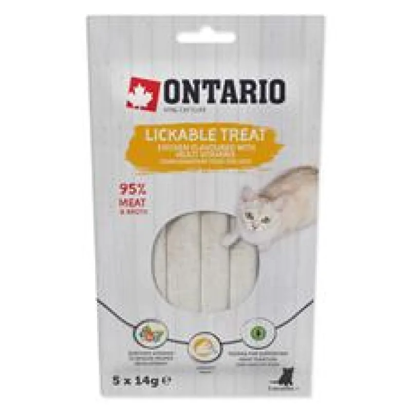 Pochoutka ONTARIO lízací kuřecí s multivitaminy 5 x 14g