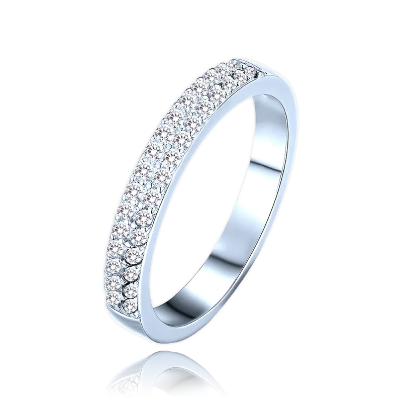 MINET Luxusní stříbrný prsten s bílými zirkony vel. 53 JMAS0291SR53