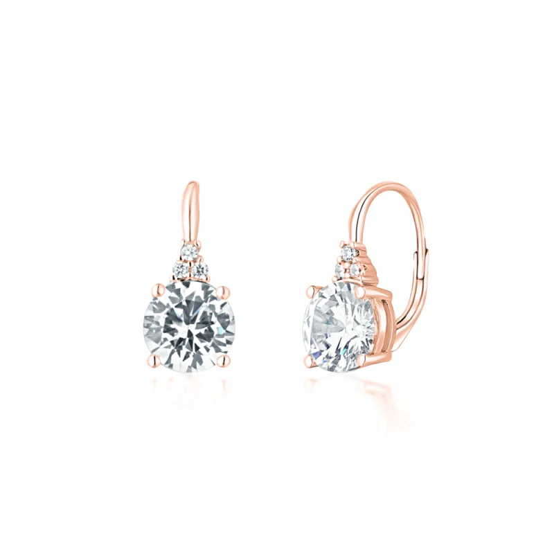 JVD Dámské stříbrné rose gold klasické náušnice se zirkony ryz. 925/1000 SVLE1119XH2RO00