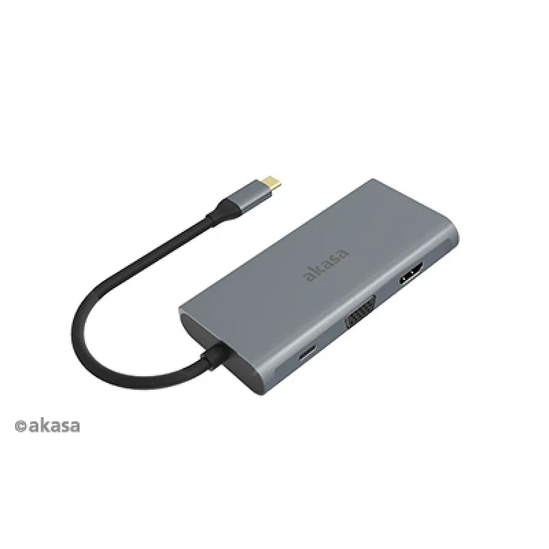 AKASA - externý USB hub - USB typ-C na 9-in-1 AK-CBCA21-18BK