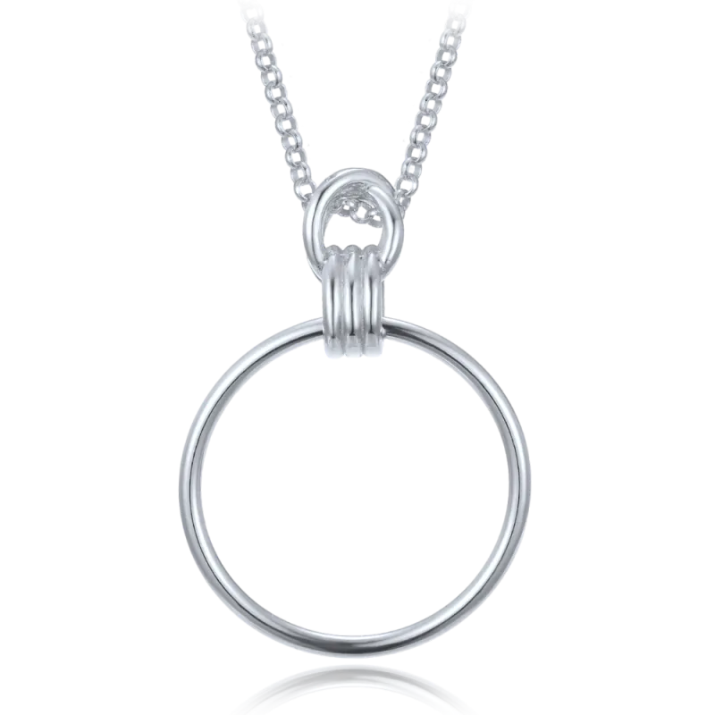 MINET Moderní stříbrný náhrdelník kruh JMAS0297SN45