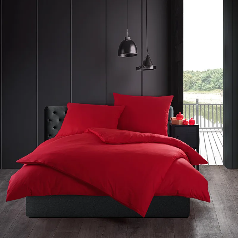 Bavlnené obliečky Color Červené 140x200/70x90 cm