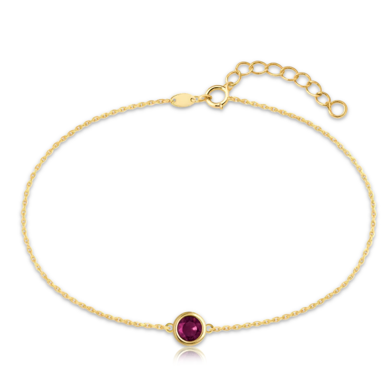 MINET Decentní zlatý náramek s červeným zirkonem Au 585/1000 0,95g JMG0311RGB17