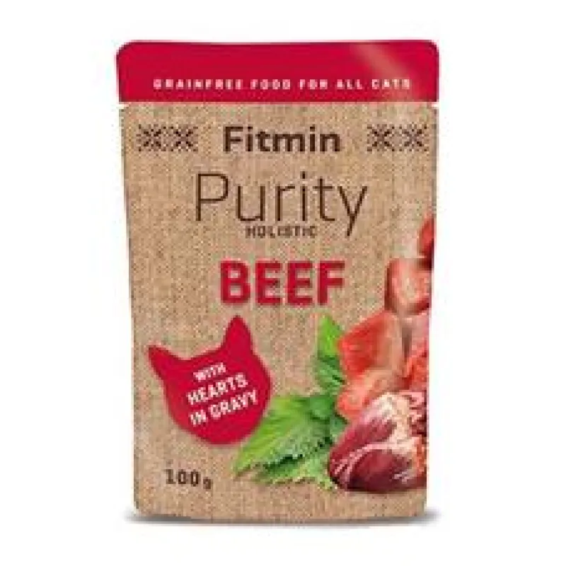 Fitmin cat Purity hovězí se srdíčky kapsa 100g