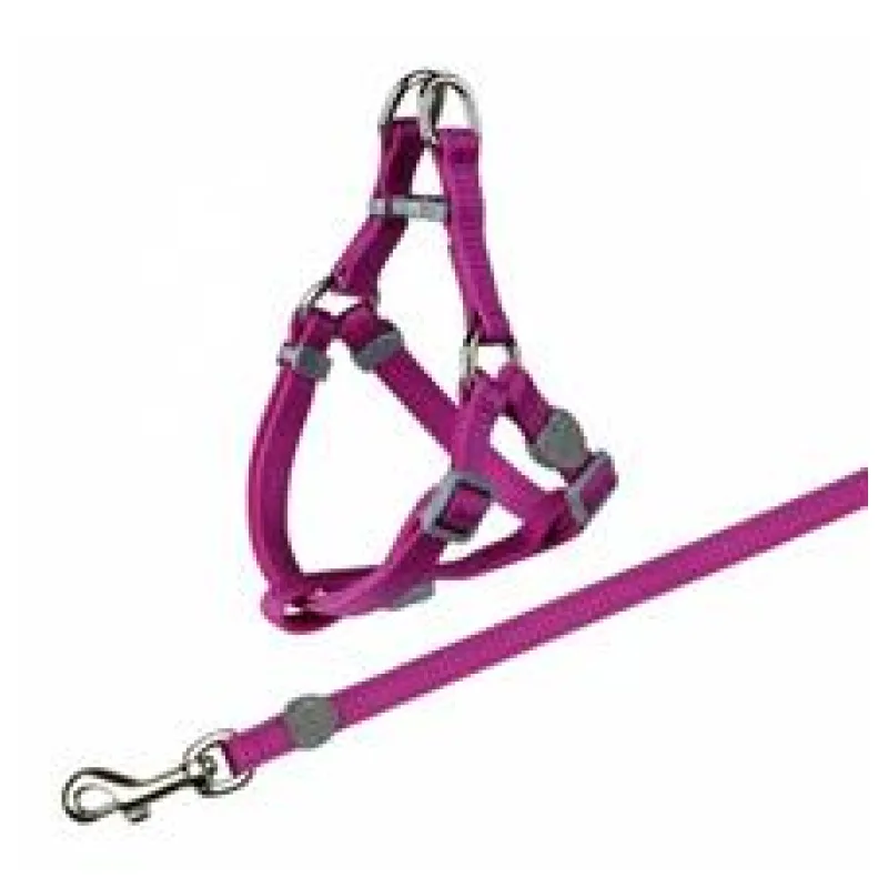 Nylonový postroj s vodítkem pro kočku červená 26-37 cm/10 mm, 1,20 m