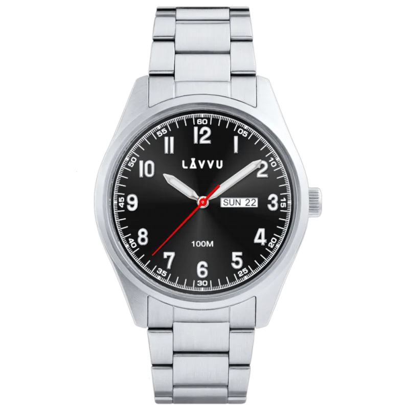 LAVVU Ocelové pánské hodinky FOSEN Dark Grey LWM0311