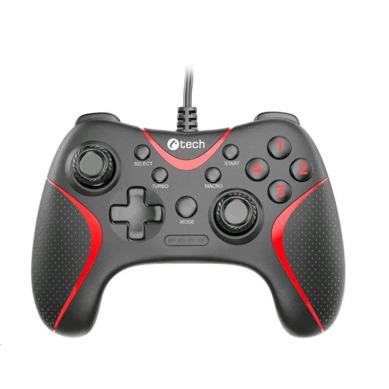C-TECH gamepad Theon pro PC/ PS3, 2 programovatelná makro tlačítka, 2x…
