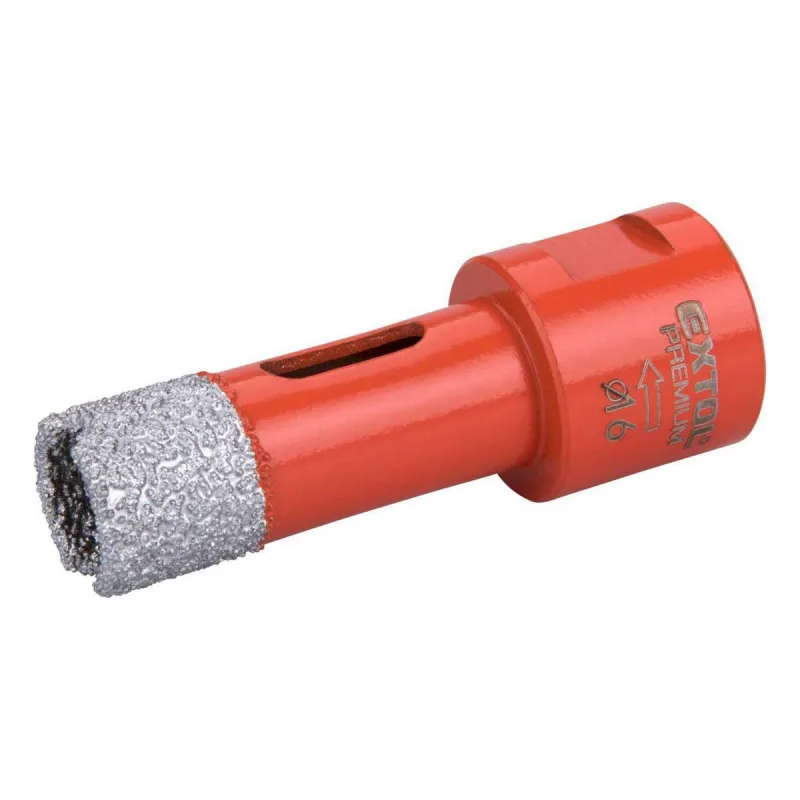 Vrták korunkový diamantový do uhlovej brúsky, ⌀16mm, EXTOL PREMIUM