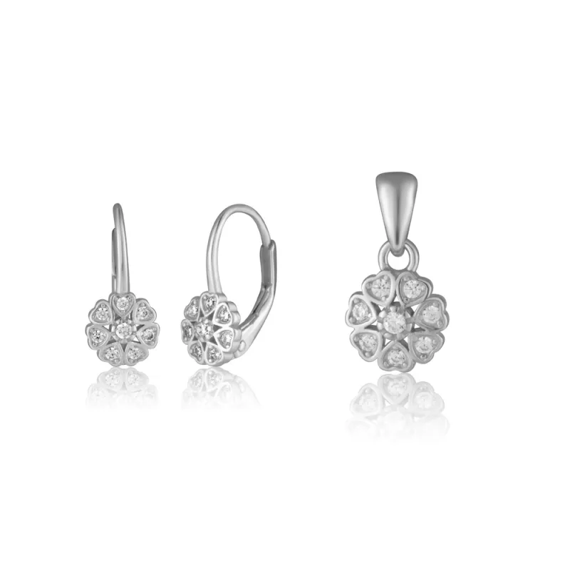 JVD Dámská stříbrná souprava se zirkony set SVLS0146SH2BI00