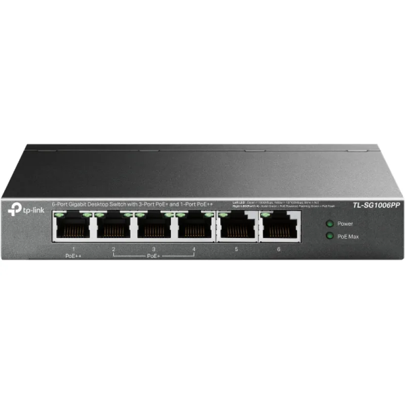TP-Link TL-SG1006PP 2xGb nonPoE 3xPoE+ 1xPoE++ TL-SG1006PP