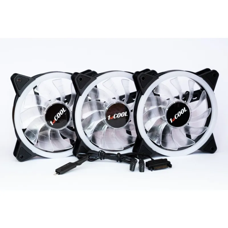 1stCOOL Fan KIT AURA EVO 1 ARGB, 3x Dual Ring fan + ARGB Nano controller…