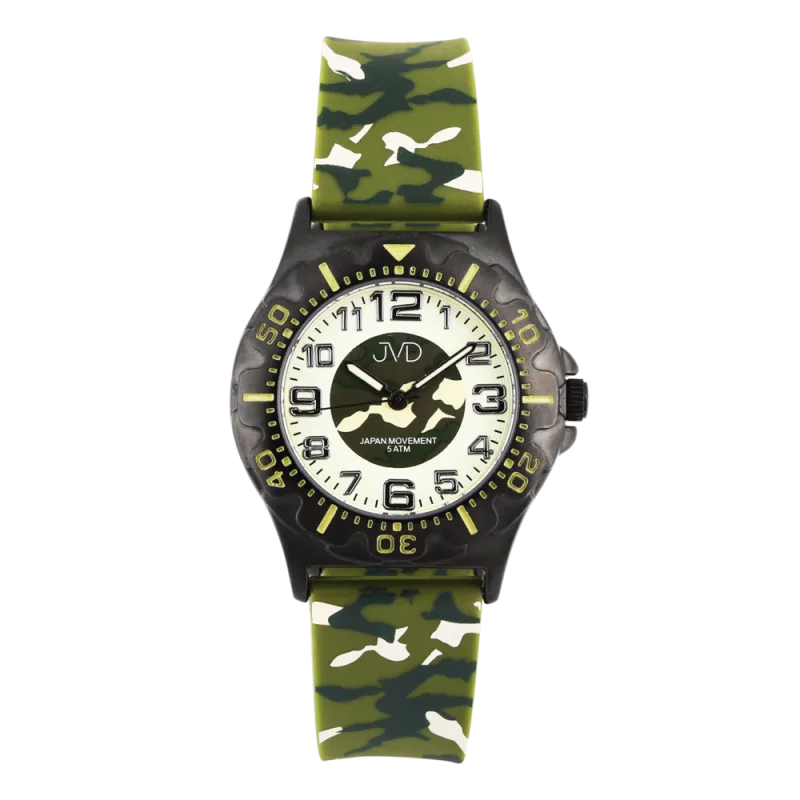 JVD Náramkové dětské chlapecké maskáčové sportovní hodinky JVD JZ8005.1