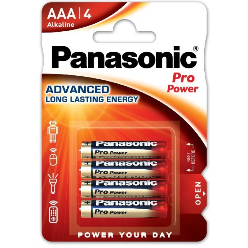 PANASONIC Alkalické baterie Pro Power LR03PPG/ 4BP AAA 1, 5V (Blistr 4ks)…