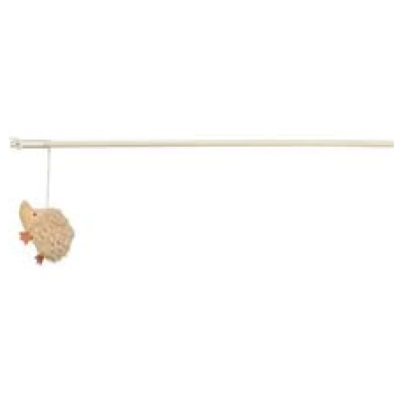 Vánoční hrací prut s ježkem a catnipem, plyš/dřevo, béžová/zlatá 1ks/48cm