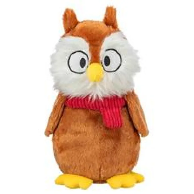 Xmas Owl - vánoční sova, plyšová hračka pro psy 33 cm