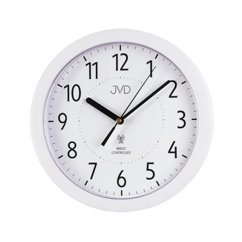 JVD Bílé přesné moderní rádiem řízené hodiny JVD RH612.13