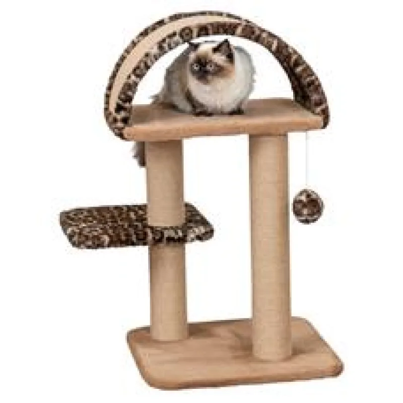 Škrabadlo LEO, 2 podesty, oblouk, míček, 85 cm, hnědá 1 ks