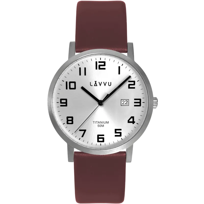 LAVVU Pánské Extrémně lehké titanové hodinky LAVVU TITANIUM LYNGDAL Silver LWM0210