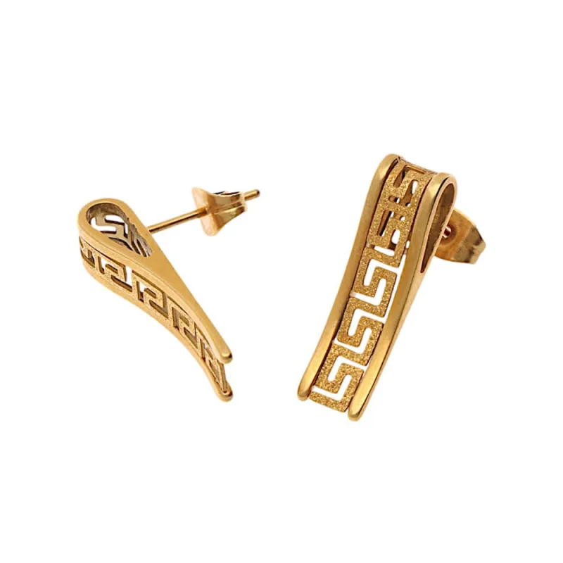 MPM Dámské ocelové nerezové náušnice 6240 - pozlacené