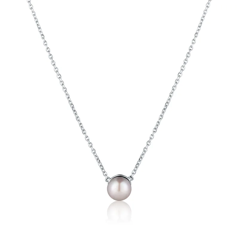 JVD Dámský stříbrný náhrdelník s černou perlou SVLN0653XD2P607