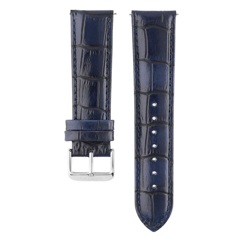 MPM Unisex kožený řemínek na hodinky RB.15893 (22 mm) - tmavě modrý RB.15893.2220.3232.L1