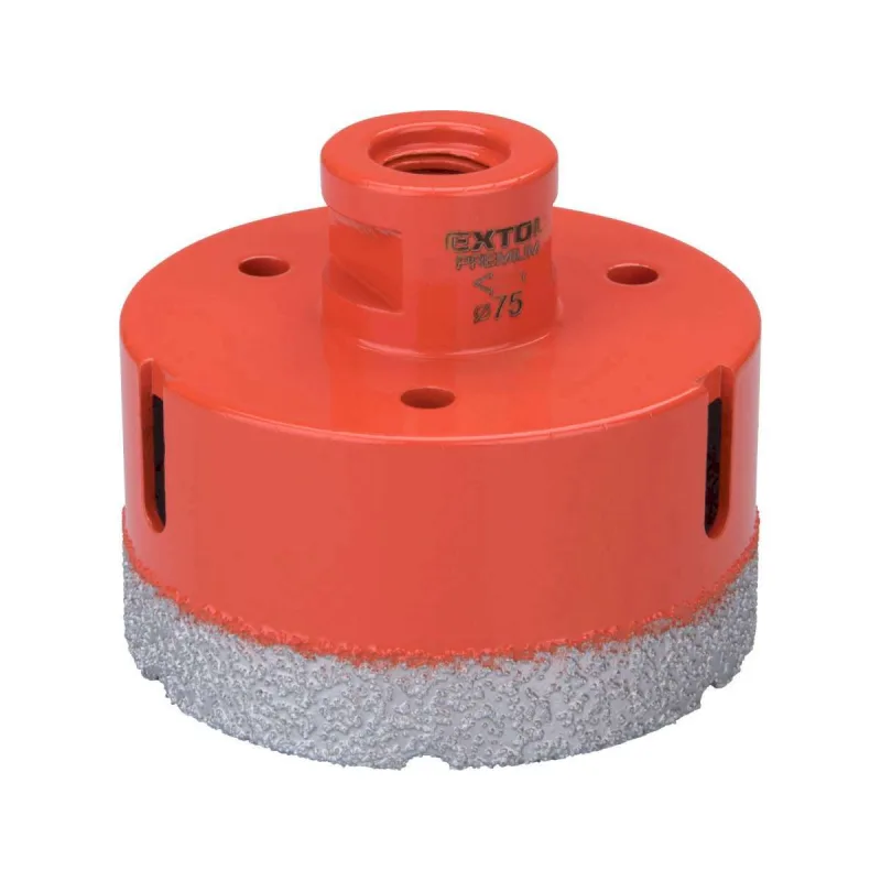Vrták korunkový diamantový do uhlovej brúsky, ⌀75mm, EXTOL PREMIUM