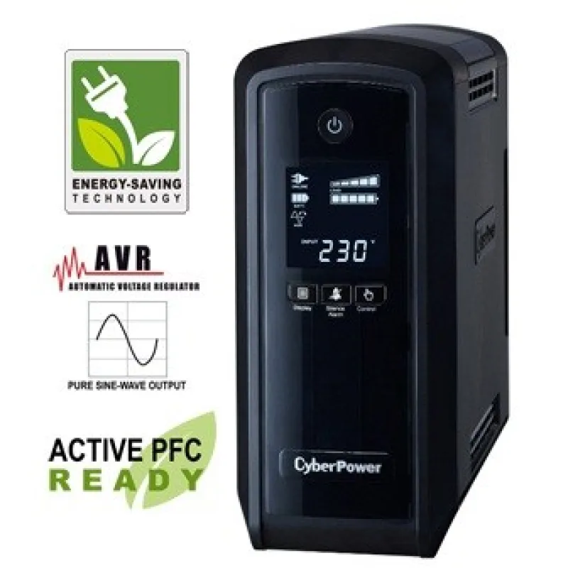 CyberPower PFC SineWave LCD GP UPS 900VA/ 540W, zásuvky Schuko…