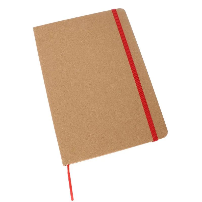 MPM Linkovaný poznámkový blok s deskami z recyklovatelného kraftového papíru Idah A5 - červený G01.4305.20