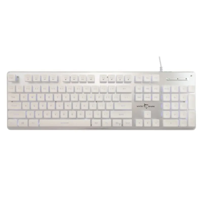 White Shark Gaming membrane keyboard TACHI, US, white TACHI-W-US