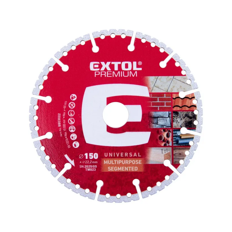 Kotúč rezný diamantový segmentový, kameň/kov/drevo, EXTOL PREMIUM