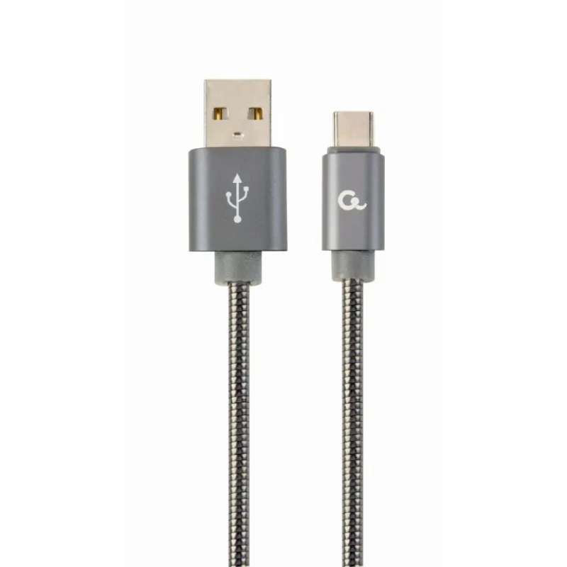 Kábel CABLEXPERT USB 2.0 AM na Type-C kábel (AM/CM), 1m, metalická…
