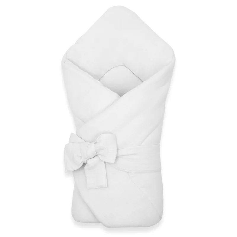 Mušelínová šnurovacia zavinovačka New Baby white